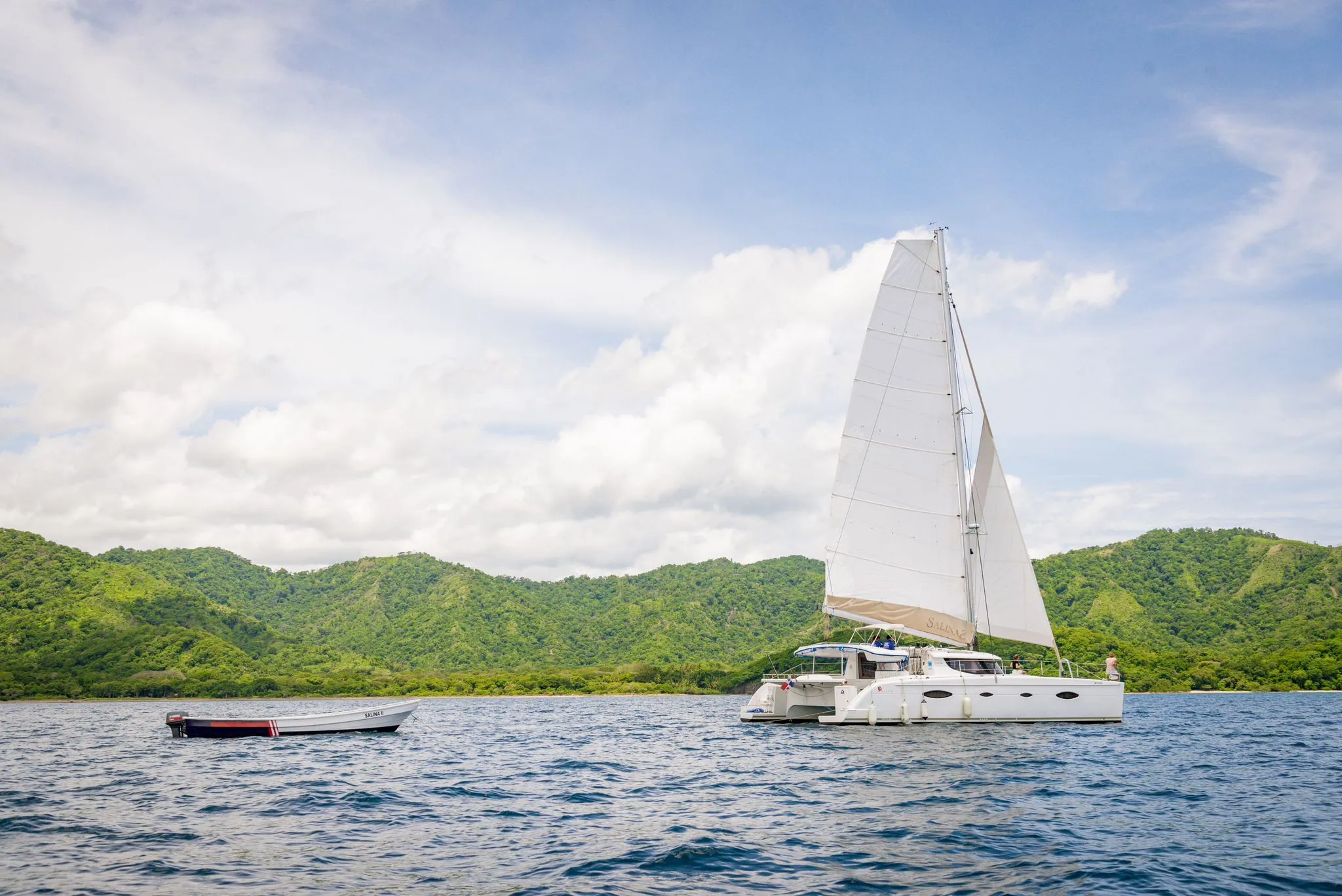 Private sailing catamaran in the Gulf of Papagayo