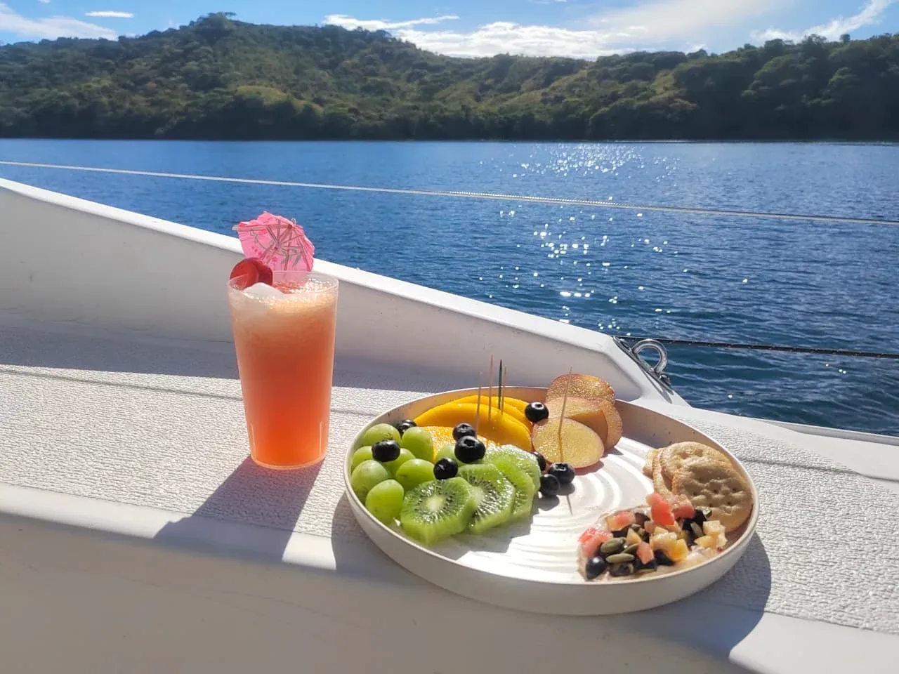 Anna Holala onboard food and cocktail in Papagayo